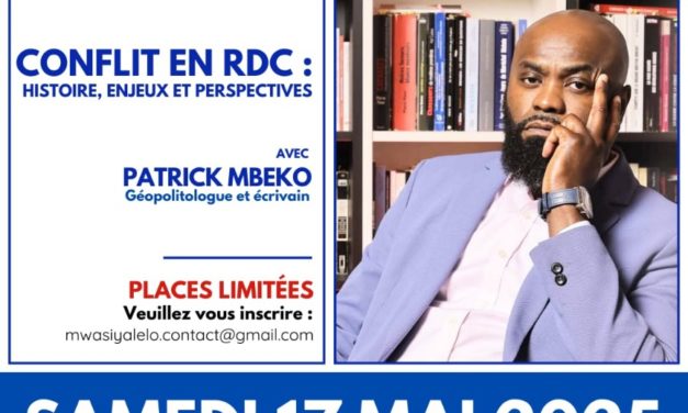 LAUSANNE – CONFERENCE DE PATRICK MBEKO – CONFLITS EN RDC : HISTOIRE, ENJEUX ET PERSPECTIVES